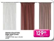 Design Collection Stripe Voile Curtain-230x218cm Per Drop