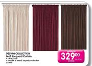Design Collection Leaf Jacquard Curtain-230x218cm Per Drop