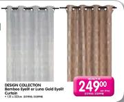 Design Collection Bamboo Eyelit Or Luna Gold Eyelit Curtain-135x223cm Per Drop