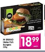 M Brand Hake Fish Burgers-320g Each