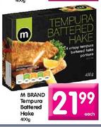 M Brand Tempura Battered Hake-400g Each