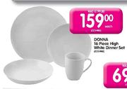 Donna 16 Piee High White Dinner Set