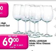 Royal Leerdam Estate Wine Glasses-per 6 pack