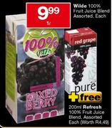 Wilde 100% Fruit Juice Blend Assorted-1l Each