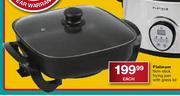 Platinum Non-Stick Frying Pan With Glass Lid-Each