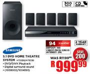 Samsung 5.1 DVD Home Theatre System-HTD330/HTE330