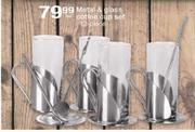 Metal & Glass Coffee Cup Set-12 Piece Per Set