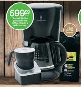 Russell Hobbs Grind & Brew Coffee Maker & Milk Frother-Each + Free Coffee Beans 