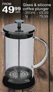 Glass & Silicone Coffee Plunger-1Ltr Each