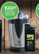 Russell Hobbs Stainless Steel Coffee Grinder-Each + Free Coffee Beans 