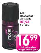 Axe Deodorant-150ml Each
