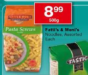 Fatti's & Moni's Noodles, Assorted Each-500g