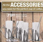 Metal & Glass Coffee Cup Set-12 Piece