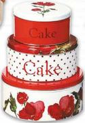 Sweet Peas Gift Cake Tin-3 Piece Per Set