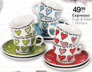 Espresso Cup & Saucer Set-12 Piece Per Set