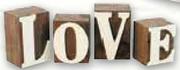 "Love" Wooden Blocks Per Pack
