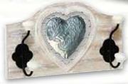 Whitewashed Hanging Hook With Heart Assorted