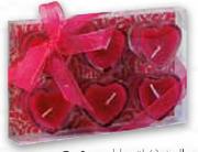 eart Candles in Glass Holders-6's Per Pack