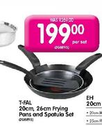 T-Fal 20cm, 26cm Frying Pans and Spatula Set-per set
