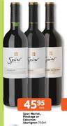 Spier Merlot,Pinotage or Cabernet Sauvignon-750ml Each