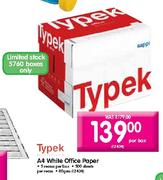 Typek A4 White Office Paper-5 x 500 Sheets per box