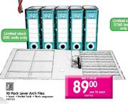 10 Pack Lever Arch Files