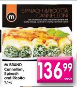 M Brand Cannelloni,Spinach and Ricotta-2.5kg