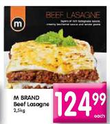 M Brand Beef Lasagne-2.5kg