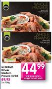 M brand Whole Medium Prawns 41/60-2x700gm