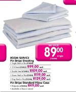 Room Service Pin Stripe Sheeting King Fitted & Flat-Each