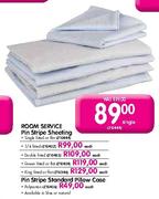 Room Service Pin Stripe Sheeting Single Fitted & Flat-Each