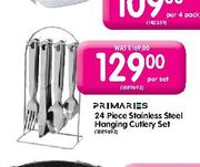 Primaries 24 Piece Stainless Steel Hanging Cutlery Set 