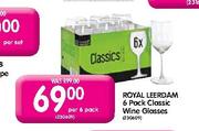 Royal Leerdam 6 Pack Classic Wine Glasses-Per 6 Pack
