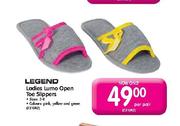 Legend Ladies Lumo Open Toe Slippers Sizes:3-8 Per Pair