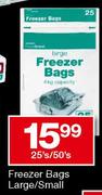 Housebrand Freezer Bags Large/Small-25/50's Per Pack