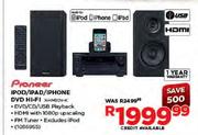 Pioneer IPod/IPad/IPhone DVD Hi-Fi (XHM30V-K)