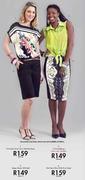 Print Satin Front Tunic With Knit Back-238116