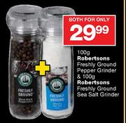 Robertsons Freshly Ground Ground Pepper Grinder 100gm & Robertsons Freshly Ground Sea Salt Grinder 1