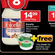 Excella Salad Cream/Mayonnaise - 740gm/750gm Each