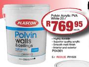 Plascon Polvin Acrylic PVA White (P01628)-5Ltr Each