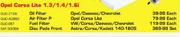 Opel Corsa Lite 1.3/1.4/1.6i Oil Filter(GUD Z156)-Each