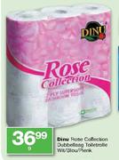 Dinu Rose Collection Dubbellaag Toiletrolle Wit/Blou/Pienk-9's