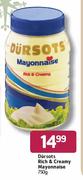 Dursots Rich & Creamy Mayonnaise-750g 