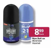 Mum Roll-On Assorted-45ml/50ml Each