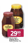 Mrs H.S.Ball's Original,Hot Or Peach Chutney-1.1kg Each