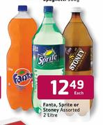 Fanta, Sprite Or Stoney Assorted-2l Each