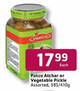 Pakco Atchar Or Vegetable Pickle Assorted-385/410g Each