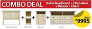 Belize Headboard+2 Pedestals+Dresser+chest