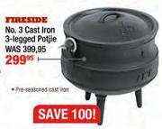 Fireside No. 3 Cast Iron 3-Legged Potjie
