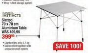 Natural Instincts Slatted 70 x 70cm Aluminium Table